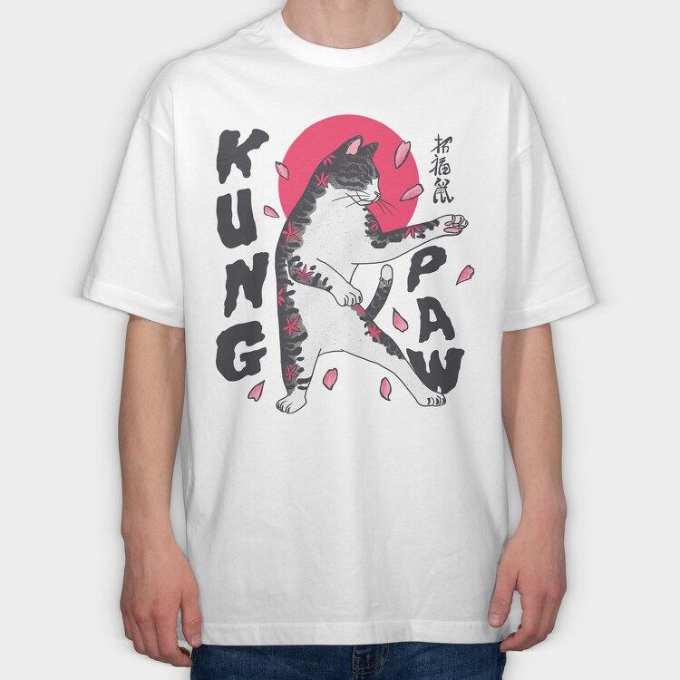 Kung Fu Karate Cat, Tricou Oversize Barbati (Unisex)