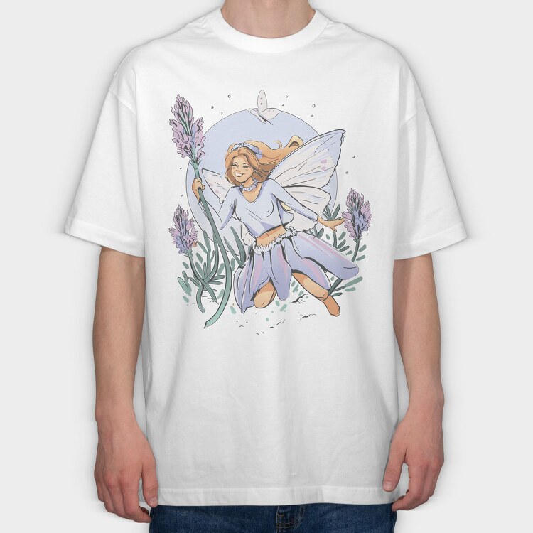Lavender Fairy Cottagecore, Tricou Oversize Barbati (Unisex)