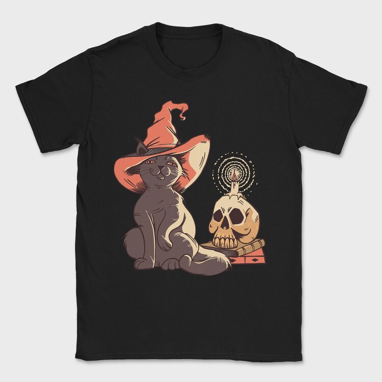 Halloween Witch Cat, Tricou Barbati (Unisex)
