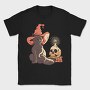 Halloween Witch Cat, Tricou Barbati (Unisex)