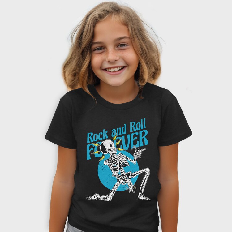 Skeleton Rock And Roll Forever, Tricou Copii