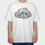 Hand Drawn Dog Face Shihtzu, Tricou Oversize Barbati (Unisex)