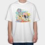 Labrador Retriever Watercolor, Tricou Oversize Barbati (Unisex)