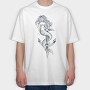Hand Drawn Mermaid Siren And Anchor, Tricou Oversize Barbati (Unisex)