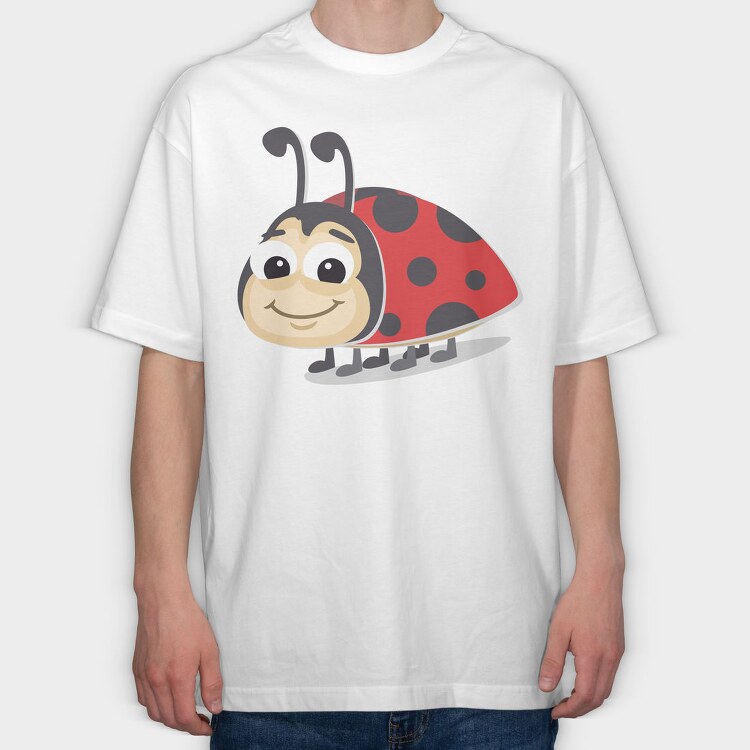 Ladybug Smiley, Tricou Oversize Barbati (Unisex)