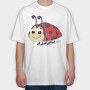 Ladybug Smiley, Tricou Oversize Barbati (Unisex)