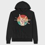Hand Holding Drum Sticks Drummer Retro Sunset, Hanorac Oversize Barbati (Unisex)