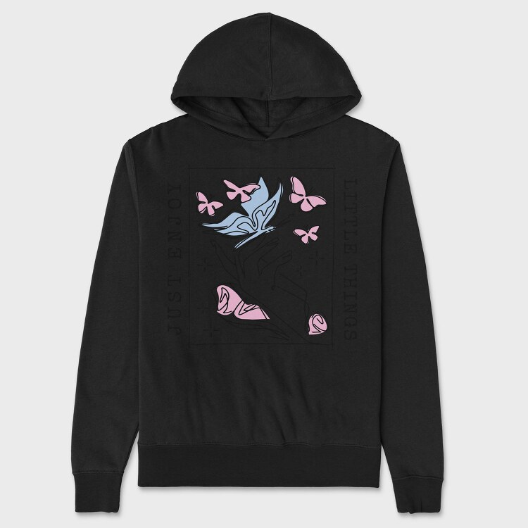 Hand With Butterflies Enjoy Little Things Tote, Hanorac Oversize Barbati (Unisex)