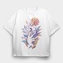 Hands Holding Leaves And Flowers Plants 08, Tricou Oversize Barbati (Unisex)