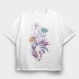 Hands With Flowers And Leaves Plants, Tricou Oversize Barbati (Unisex)
