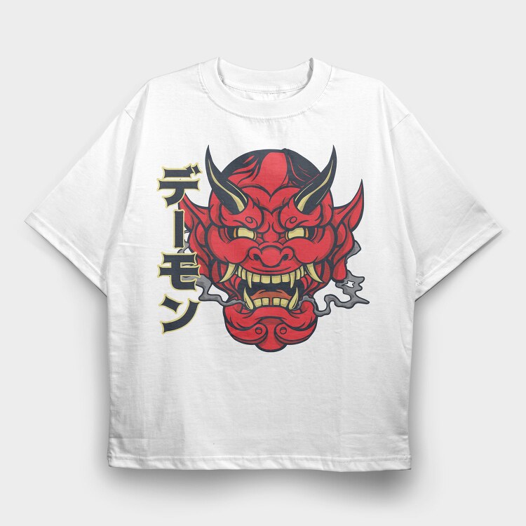 Hannya Mask, Tricou Oversize Barbati (Unisex)