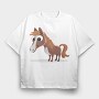 Happy Horse Stroll, Tricou Oversize Barbati (Unisex)
