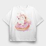 Happy Unicorn Donut, Tricou Oversize Barbati (Unisex)
