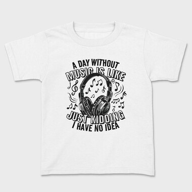 Headphones And Music Day Without, Tricou Copii
