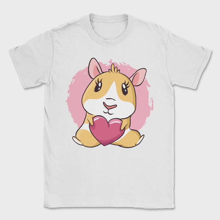 Heart Guinea Pig With, Tricou Barbati (Unisex)