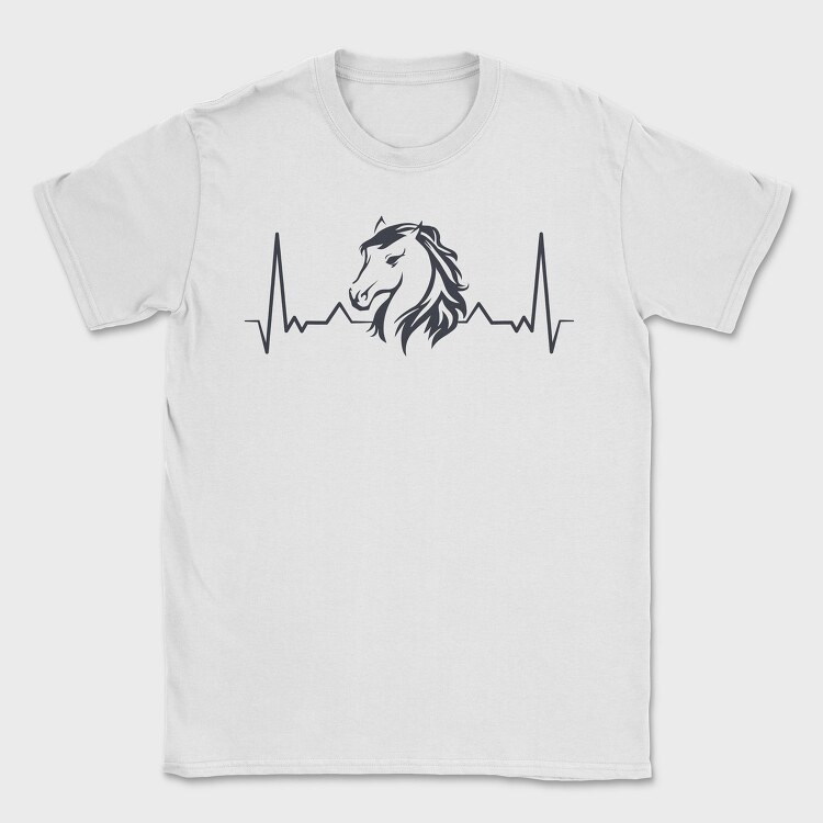 Heartbeat Horse, Tricou Barbati (Unisex)
