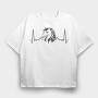 Heartbeat Horse, Tricou Oversize Barbati (Unisex)