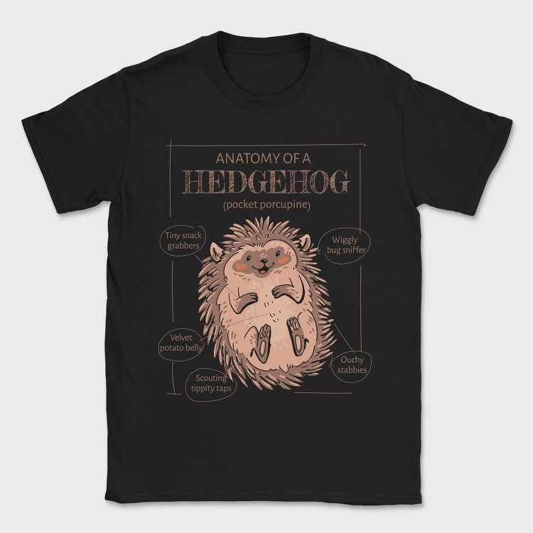 Hedgehog Anatomy Cute, Tricou Barbati (Unisex)