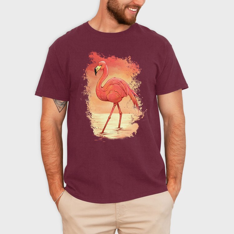 Flamingo Painting, Tricou Barbati (Unisex)