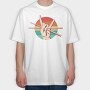 Hand Holding Drum Sticks Drummer Retro Sunset, Tricou Oversize Barbati (Unisex)