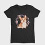 Happy Corgi Dog Watercolor Pillow, Tricou Femei