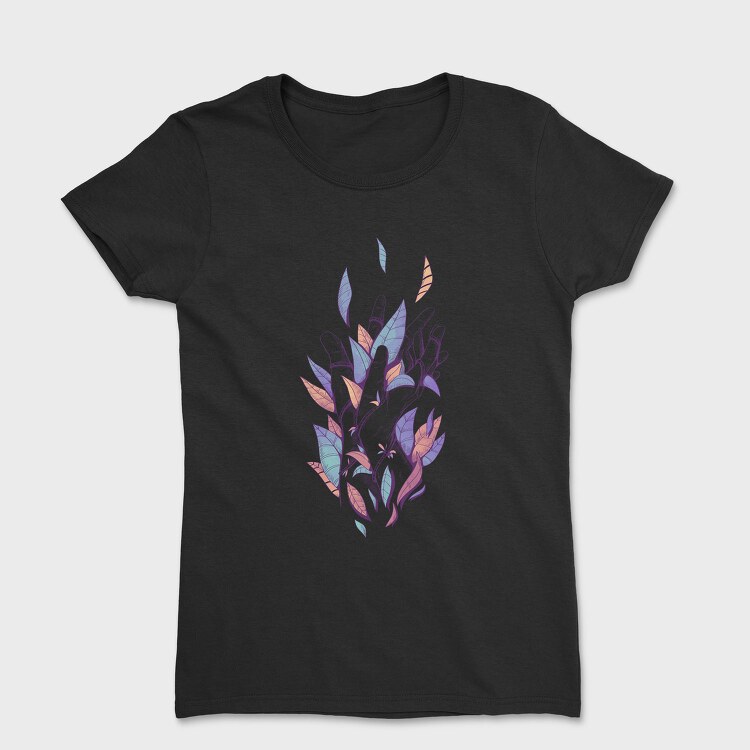 Hands With Color Leaves Plants, Tricou Femei