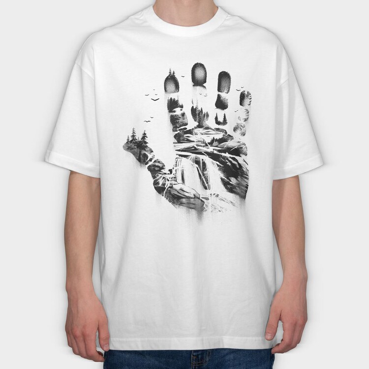 Handprint Forest, Tricou Oversize Barbati (Unisex)