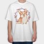 Happy Corgi Dog Watercolor Pillow, Tricou Oversize Barbati (Unisex)