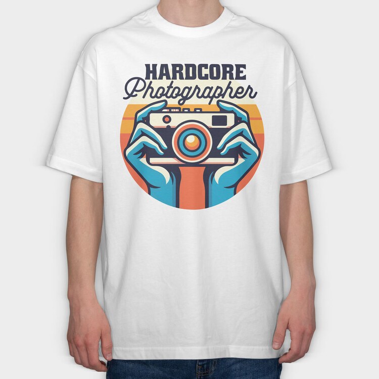 Hardcore Photographer, Tricou Oversize Barbati (Unisex)