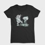 Happy Fisherman And Fish Cartoon, Tricou Femei