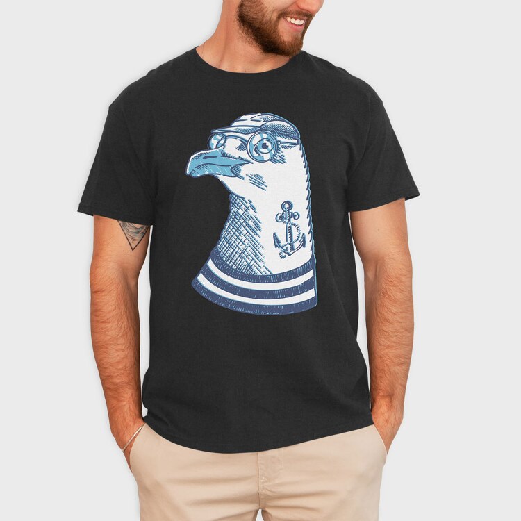 Hipster Seagull, Tricou Barbati (Unisex)