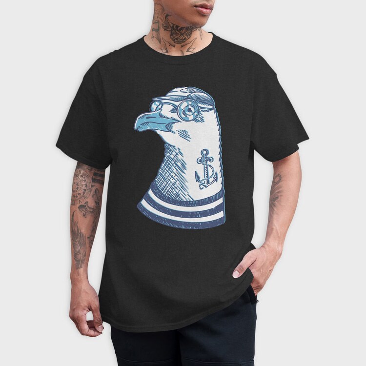 Hipster Seagull, Tricou Barbati (Unisex)