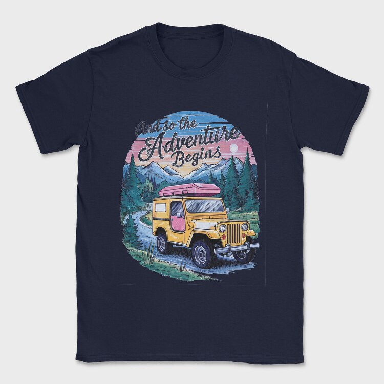 Adventure Beginning Jeep, Tricou Barbati (Unisex)