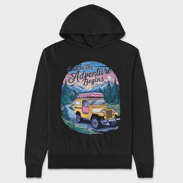 Adventure Beginning Jeep, Hanorac Oversize Barbati (Unisex)