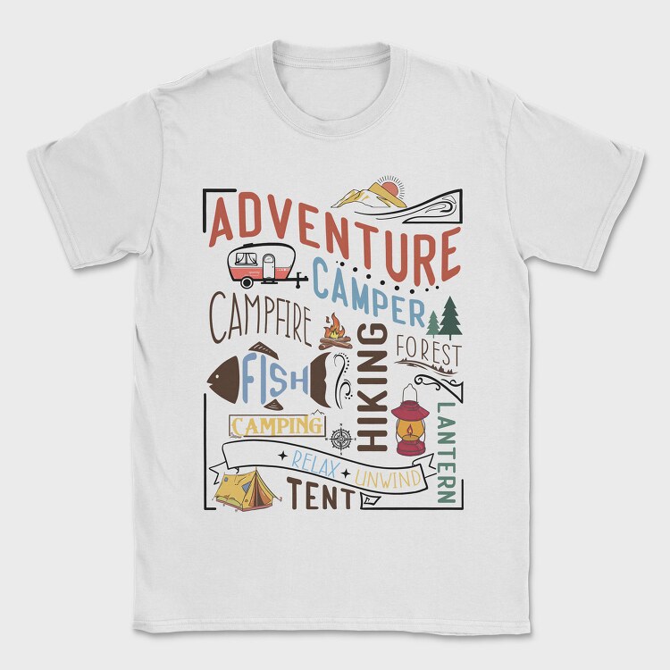 Adventure Camping Forest, Tricou Barbati (Unisex)
