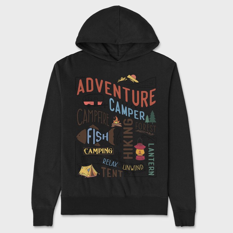 Adventure Camping Forest, Hanorac Oversize Barbati (Unisex)
