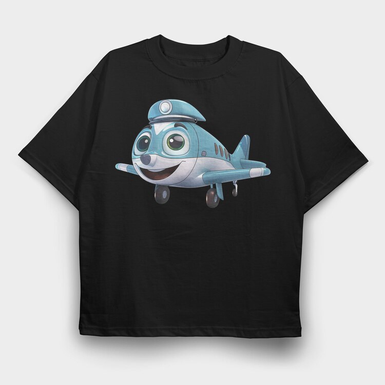 Airplane Face Clipart, Tricou Oversize Barbati (Unisex)