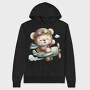 Airplane Flying Bear, Hanorac Oversize Barbati (Unisex)