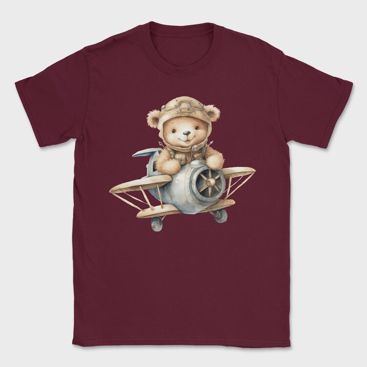 Airplane Teddy Captain, Tricou Barbati (Unisex)