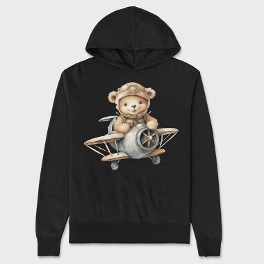 Airplane Teddy Captain, Hanorac Oversize Barbati (Unisex)