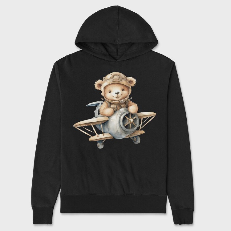 Airplane Teddy Captain, Hanorac Oversize Barbati (Unisex)