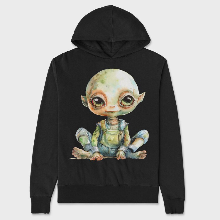 Alien Baby Space, Hanorac Oversize Barbati (Unisex)