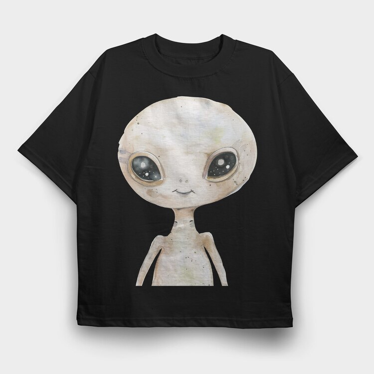 Alien Face Art, Tricou Oversize Barbati (Unisex)