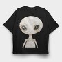 Alien Face Art, Tricou Oversize Barbati (Unisex)