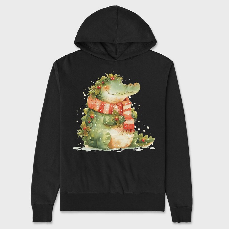 Alligator Christmas Wreath, Hanorac Oversize Barbati (Unisex)