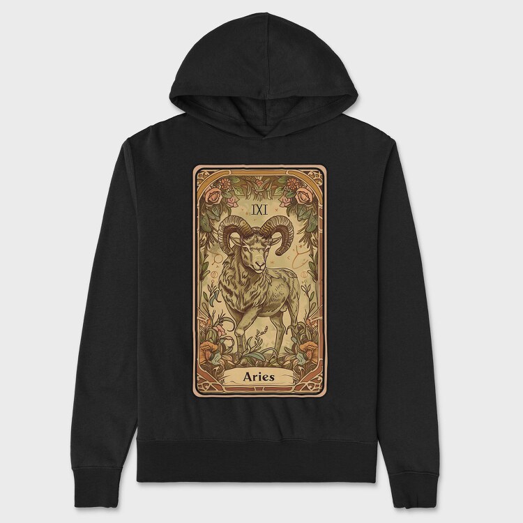 Aries Rams Head, Hanorac Oversize Barbati (Unisex)