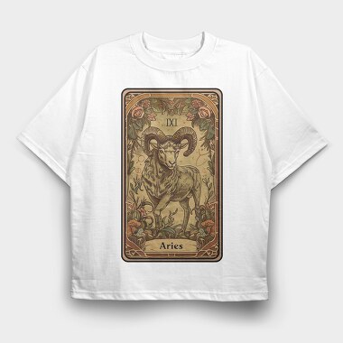 Aries Rams Head, Tricou Oversize Barbati (Unisex)
