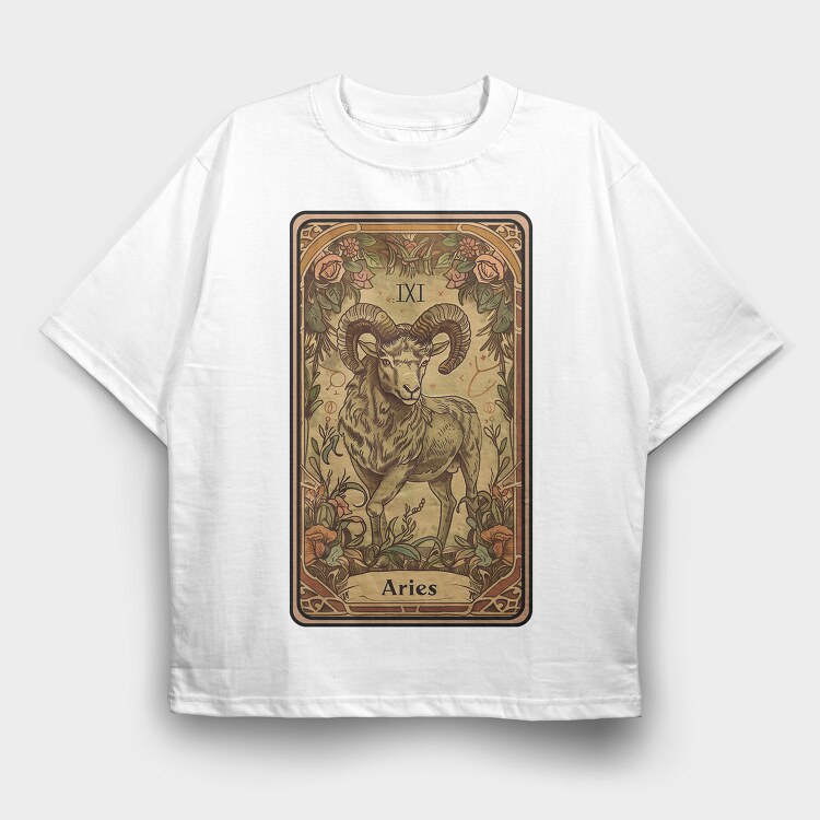 Aries Rams Head, Tricou Oversize Barbati (Unisex)
