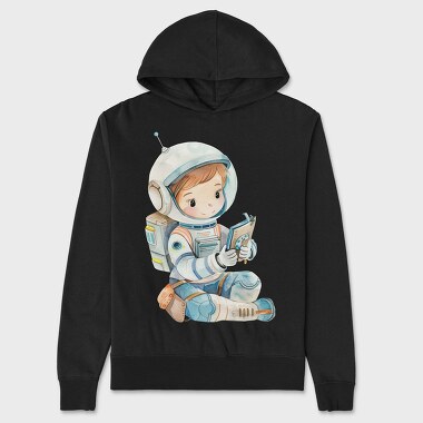 Astronaut Reading Book, Hanorac Oversize Barbati (Unisex)