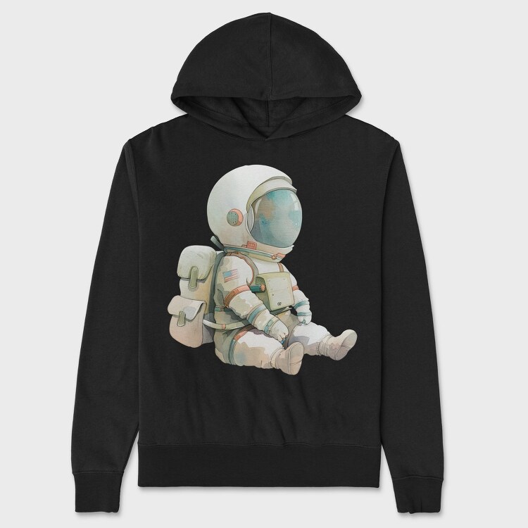 Astronaut Sitting Space, Hanorac Oversize Barbati (Unisex)